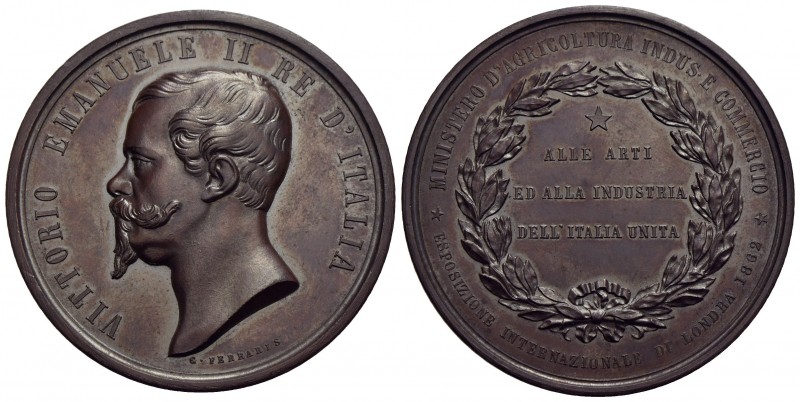 SAVOIA - Vittorio Emanuele II Re d'Italia (1861-1878) - Medaglia - 1862 - Esposi...