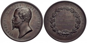 SAVOIA - Vittorio Emanuele II Re d'Italia (1861-1878) - Medaglia - 1862 - Esposizione internazionale di Londra - Testa a s. - R/ Scritta su tre righe ...