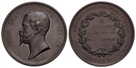 SAVOIA - Vittorio Emanuele II Re d'Italia (1861-1878) - Medaglia - 1862 - Esposizione internazionale di Londra - Testa a s. - R/ Scritta su tre righe ...