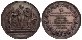 SAVOIA - Vittorio Emanuele II Re d'Italia (1861-1878) - Medaglia - 1871 - Roma Capitale - Il Re tra un angelo che gli presenta la corona e l'Italia in...