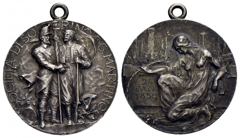 SAVOIA - Vittorio Emanuele III (1900-1943) - Medaglia - 1909 - Società Solferino...