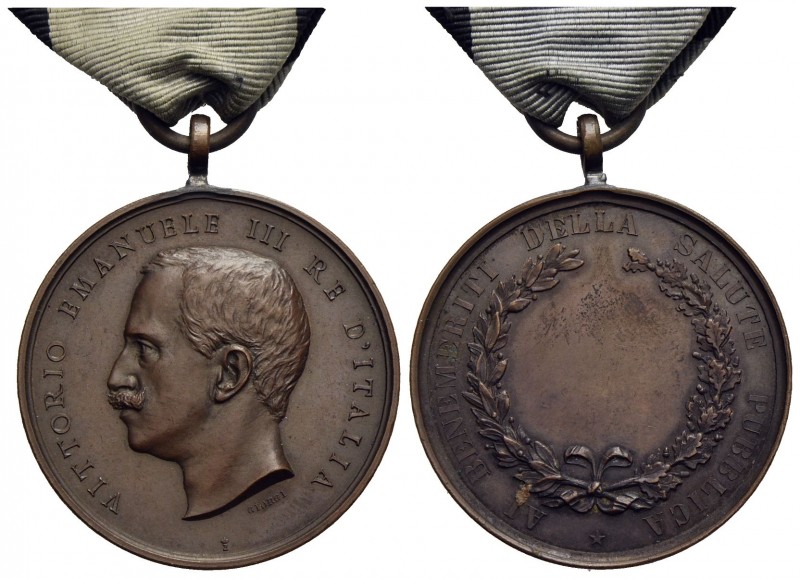 SAVOIA - Vittorio Emanuele III (1900-1943) - Medaglia - Benemeriti della salute ...