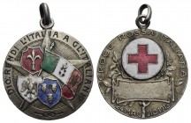 SAVOIA - Vittorio Emanuele III (1900-1943) - Medaglia - Croce Rossa Italiana - 24 maggio 1915 - Stella a 5 punte, bandiera italiana e tre scudi - Dio ...