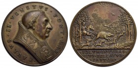 PAPALI - Paolo II (1464-1471) - Medaglia - Busto con piviale a d. - R/ Scena di caccia Opus: Paladino Ø: 44 mm. - (AE g. 42,3) Mod. 127; Arm. II, 34, ...