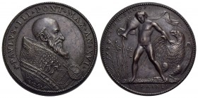 PAPALI - Paolo III (1534-1549) - Medaglia - A. XVI - Busto con piviale a d. - R/ Ganimede versa acqua da un'anfora Ø: 40 mm. - (AE g. 35,2) RR Mod. 31...