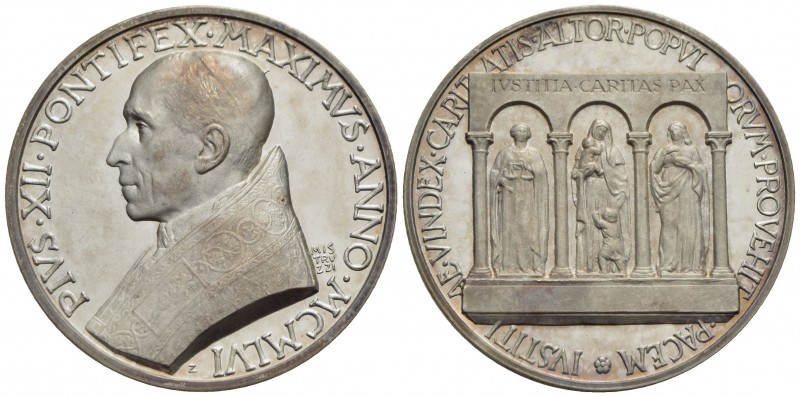 PAPALI - Pio XII (1939-1958) - Medaglia - 1956 - 80° Genetliaco - Busto a s. - R...