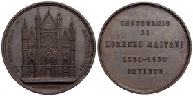 CITTA' - Orvieto - Medaglia - 1930 - Duomo di Orvieto - 600° Lorenzo Maitani - Facciata del Duomo - R/ Scritta Opus: Girometti Ø: 55 mm. - (AE g. 85,4...