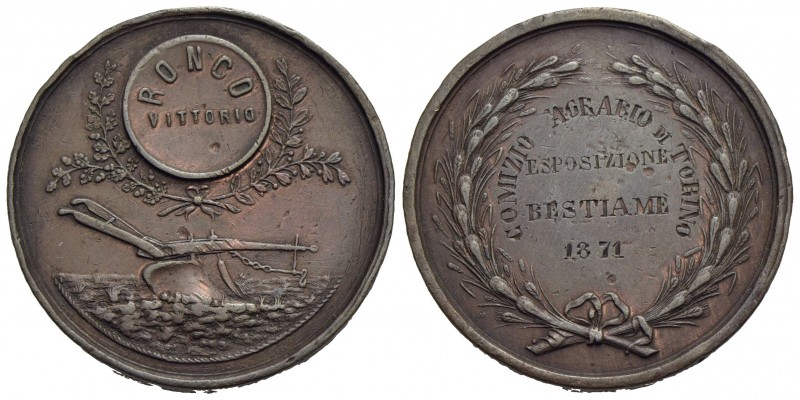 CITTA' - Torino - Medaglia - 1871 - Esposizione bestiame Ø: 44 mm. - (MB g. 44,9...