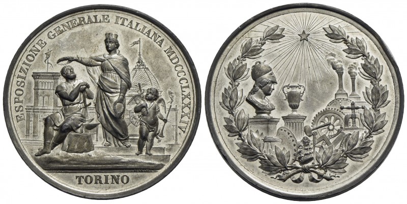 CITTA' - Torino - Medaglia - 1884 - Esposizione Generale Italiana - Figure alleg...