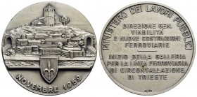 CITTA' - Trieste - Medaglia - 1959 - Trieste - Galleria ferroviaria - La città e scudo con alabarda - R/ Scritta Ø: 37 mm. - (AG g. 20,3)
FDC