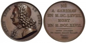 PERSONAGGI - Alain-René Lesage (romanziere) (1668-1747) - Medaglia - 1821 - Busto a s. - R/ Scritta Opus: Vivier Ø: 40 mm. - (AE g. 40,5)
SPL-FDC