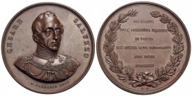 PERSONAGGI - Cesare Saluzzo (1778-1853) - Medaglia - 1854 - Busto di fronte - R/ Scritta e data in sei righe entro rami di quercia e d'alloro Opus: G....