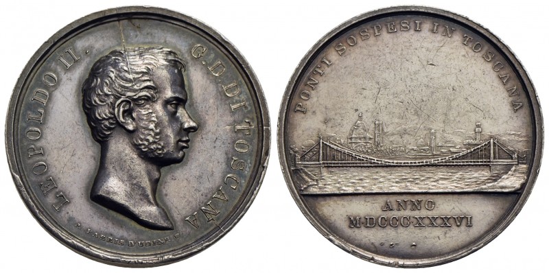 FIRENZE - Leopoldo II di Lorena (1824-1859) - Medaglia - 1836 - Inaugurazione de...