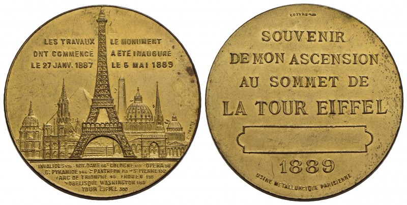 FRANCIA - Terza Repubblica (1870-1940) - Medaglia - 1889 - Souvenir della salita...