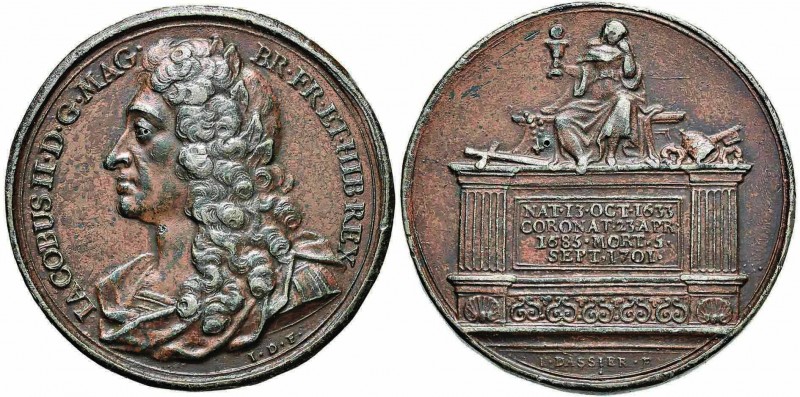 GRAN BRETAGNA - Giacomo II (1685-1688) - Medaglia - 1701 - Per la sua morte - Bu...