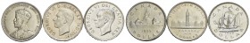 Estere - CANADA - Dollaro 1935, 1939 e 1943 - Lotto di tre monete
med. BB
