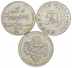 Estere - OLANDA - 50 Gulden 1984 (Kr. 208), 1987 (Kr. 209) e 1990 (Kr. 214) - Lotto di tre monete
qFDC÷FDC