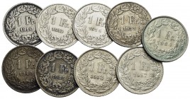 Estere - SVIZZERA - Franco tutti anni diversi - Lotto di 9 monete in Ag.
BB+÷qFDC