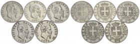 Savoia - Lotto di 5 pezzi da 5 lire (4 M e 1 R)
Varie