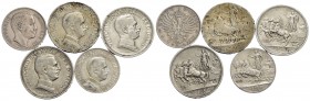Savoia - Lotto di 5 monete in Ag. -
qBB÷qSPL