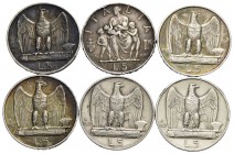 Savoia - Lotto di 6 monete in Ag. -
med. BB