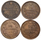 Savoia - Vittorio Emanuele II Re d'Italia (1861-1878) - 10 c. 1862-66 M-66 OM-67 H - Lotto di 4 monete
Varie