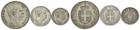 Savoia - Umberto I (1878-1900) - 5 Lire - 5 Lire 1879 assieme a 2 L. 1882 e lira 1887 - Lotto di tre monete
med. BB