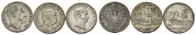 Savoia - Vittorio Emanuele III (1900-1943) - 2 Lire - 2 Lire 1905 Araldica, 1908 Veloce e 1916 Briosa - Lotto di tre monete
med. BB