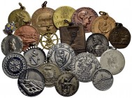 Medaglie - Medaglie di vari metalli (9 in Ag, gr 80) a tema militare, sportivo e culturale - Lotto di 21 medaglie
SPL÷FDC