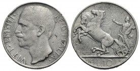 Vittorio Emanuele III (1900-1943) - 10 Lire - 1929 Biga - (AG g. 7,16) Pag. 694a; Mont. 94 Falso d'epoca di peso scarso
BB