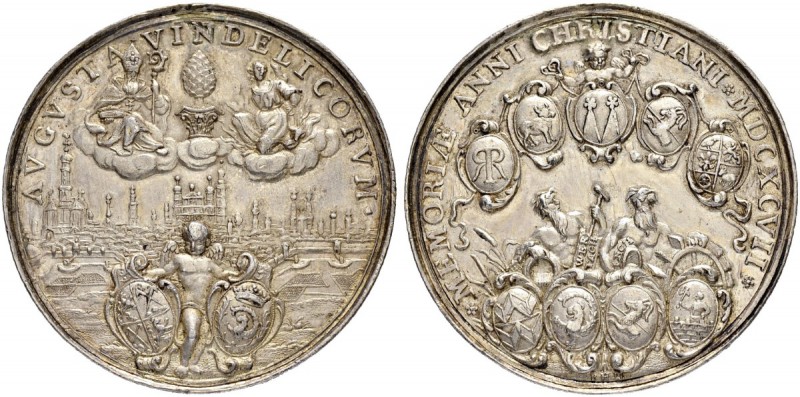 DEUTSCHLAND
Augsburg, Stadt
Silbermedaille 1697. Ratsmedaille. Stempel von P. ...