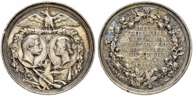 DEUTSCHLAND
Brandenburg-Preussen, Markgrafschaft, 1417 Kurfürstentum, 1701 Königreich
Friedrich III. 1888. Silbermedaille 1858. Auf das Schützenfest...