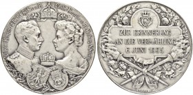 DEUTSCHLAND
Brandenburg-Preussen, Markgrafschaft, 1417 Kurfürstentum, 1701 Königreich
Wilhelm II. 1888-1918. Versilberte Bronzemedaille 1905. Auf di...