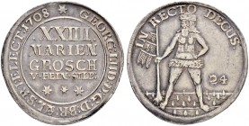 DEUTSCHLAND
Braunschweig-Lüneburg, Herzogtum
-Calenberg-Hannover
Georg Ludwig (Georg I.), 1698-1727. 24 Mariengroschen 1708, Zellerfeld. 13.05 g. W...