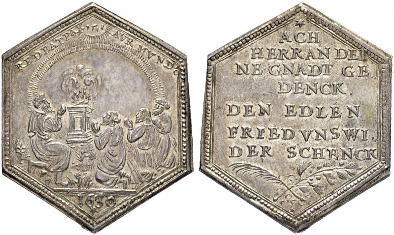 DEUTSCHLAND
Lübeck, Stadt
Silbermedaille 1630. Auf den Frieden von Lübeck zwis...