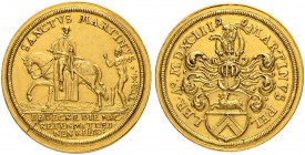 DEUTSCHLAND
Sammlung von Münzen und Medaillen der Stadt Nürnberg aus altem Privatbeitz
Goldmedaille 1593. Auf den Nürnberger Kaufmann Martin Peller....