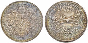 DEUTSCHLAND
Sammlung von Münzen und Medaillen der Stadt Nürnberg aus altem Privatbeitz
Silbermedaille 1598. Auf den Bau der Fleischbrücke. Unsignier...