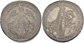 DEUTSCHLAND
Sammlung von Münzen und Medaillen der Stadt Nürnberg aus altem Privatbeitz
Doppeltaler 1627. Geflügelter Genius ohne Band auf der Brust ...