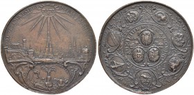 DEUTSCHLAND
Sammlung von Münzen und Medaillen der Stadt Nürnberg aus altem Privatbeitz
Bronzemedaille 1627. Stempel von H. v. d. Pütt. Stadtansicht ...