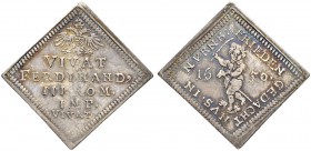 DEUTSCHLAND
Sammlung von Münzen und Medaillen der Stadt Nürnberg aus altem Privatbeitz
Silbermedaille 1650. Sogenannte Steckenreiterklippe. Auf den ...