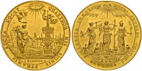 DEUTSCHLAND
Sammlung von Münzen und Medaillen der Stadt Nürnberg aus altem Privatbeitz
10 Dukaten 1677. Hamburger Bankportugalöser. Auf die vier Ban...