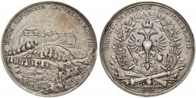 DEUTSCHLAND
Sammlung von Münzen und Medaillen der Stadt Nürnberg aus altem Privatbeitz
Silbermedaille 1703. Auf die Einnahme der Festung Rothenberg ...