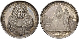 DEUTSCHLAND
Sammlung von Münzen und Medaillen der Stadt Nürnberg aus altem Privatbeitz
Silbermedaille 1709. Auf den Tod des Sigmund Elias Holzschuhe...