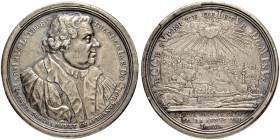 DEUTSCHLAND
Sammlung von Münzen und Medaillen der Stadt Nürnberg aus altem Privatbeitz
Silbermedaille 1717. Auf die 200-Jahrfeier der Reformation. S...