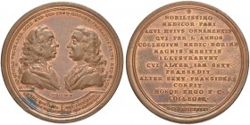 DEUTSCHLAND
Sammlung von Münzen und Medaillen der Stadt Nürnberg aus altem Privatbeitz
Bronzemedaille 1741. Auf die Ärzte Johann Georg Volkamer und ...