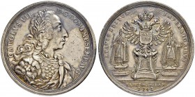 DEUTSCHLAND
Sammlung von Münzen und Medaillen der Stadt Nürnberg aus altem Privatbeitz
Silbermedaille 1742. Auf die Kaiserwahl Karls VII. in Frankfu...