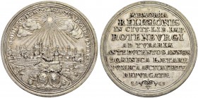 DEUTSCHLAND
Sammlung von Münzen und Medaillen der Stadt Nürnberg aus altem Privatbeitz
Silbermedaille 1744 (Chronogramm). Auf die 200-Jahrfeier der ...
