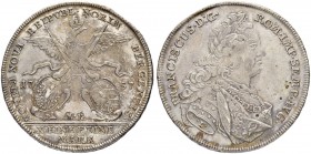 DEUTSCHLAND
Sammlung von Münzen und Medaillen der Stadt Nürnberg aus altem Privatbeitz
Konventionstaler 1757. 27.82 g. Kellner 338. Dav. 2485. Klein...