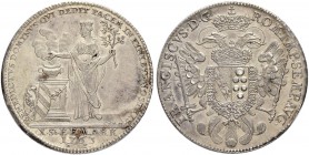 DEUTSCHLAND
Sammlung von Münzen und Medaillen der Stadt Nürnberg aus altem Privatbeitz
Taler 1763. Titel Franz I. Auf den Frieden von Hubertusburg. ...