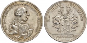 DEUTSCHLAND
Sammlung von Münzen und Medaillen der Stadt Nürnberg aus altem Privatbeitz
Silbermedaille 1766. Auf Paul Karl Welser von Neunhof. Stempe...